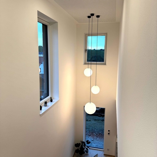 s.luce Orb Glaskugel Hängeleuchte Schwarz, Rauch Ø 50cm Bild 9