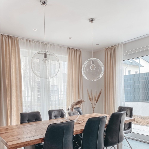 s.luce Orb Glaskugel Hängeleuchte Schwarz, Rauch Ø 50cm Bild 4