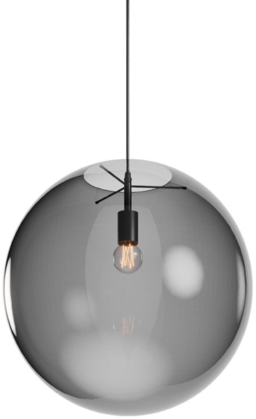 s.luce Orb Glaskugel Hängeleuchte Schwarz, Rauch Ø 50cm Bild 1