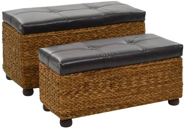 vidaXL Sitzbank-Set 2-tlg. Seegras Braun 246108