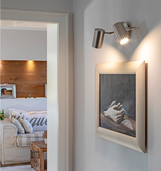 meineWunschleuchte 'Faina' Deckenstrahler, LED, 2 flammig, silber matt, 32,5x19 cm Bild 2