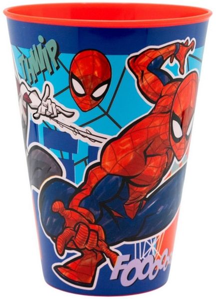 Storline Kinderbecher Spiderman Kinder 430 ml Trinkbecher für Kita & Frühstück, Plastik