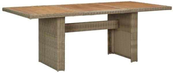 Garten-Esstisch Braun 200 x 100 x 74 cm Poly Rattan