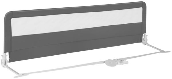 180 cm Lange Klappbares Bettgitter mit Sicherheitsgurten 180° Faltbar Grau Bild 2