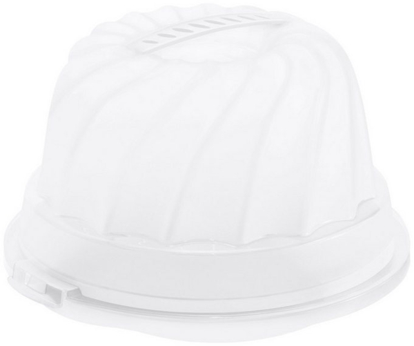 Rotho Fresh Kuchenbehälter für Gugelhupf mit Haube und Tragegriff, Kunststoff (PP) BPA-frei, weiss/transparent, (30,5 x 28,5 x 17,5 cm)