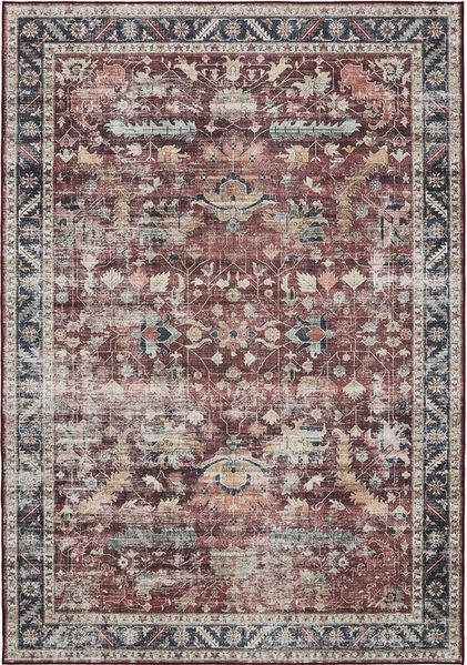 Interiyou Teppich Gent, Rechteckig, Höhe: 5 mm, Vintage Kurzflor für Wohnzimmer, Schlafzimmer, waschbar, pflegeleicht