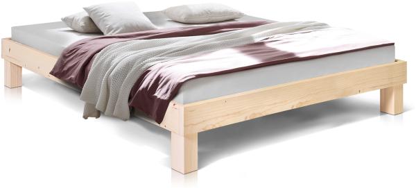 Möbel-Eins PUMBA Massivholzbett ohne Kopfteil Fichte natur 160x200 cm Standardhöhe