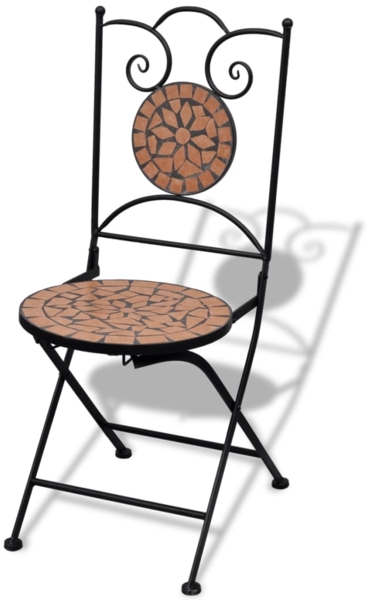 vidaXL Bistrostühle 2 Stk. Klappbar Keramik Terrakotta 41529