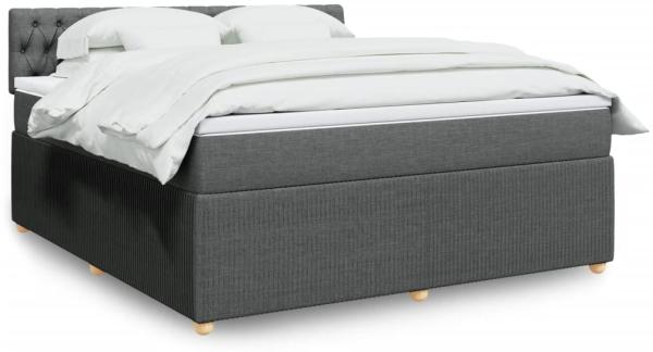 vidaXL Boxspringbett mit Matratze Dunkelgrau 180x200 cm Stoff 3289843