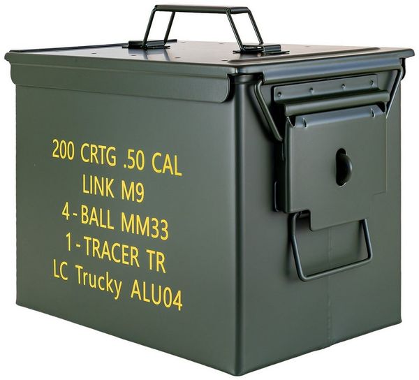 Trucky Aufbewahrungsbox Munitionsbox Box Metallkiste Metallbox Ammo Box 33 x 19 x 23 cm Grün