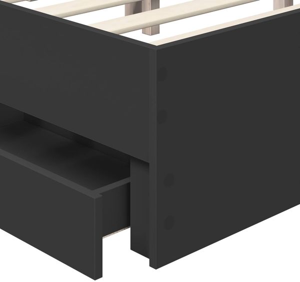 vidaXL Bettrahmen mit Schubladen Schwarz 150 x 200 cm Ingenieurs Holz 3413402 Bild 11