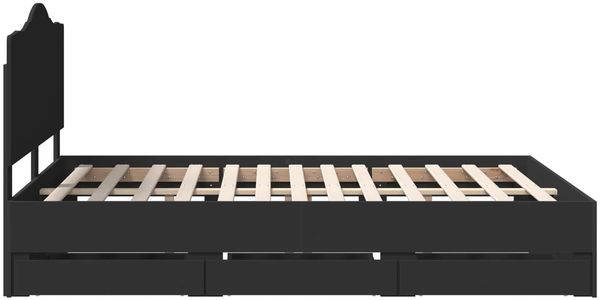 vidaXL Bettrahmen mit Schubladen Schwarz 150 x 200 cm Ingenieurs Holz 3413402 Bild 9