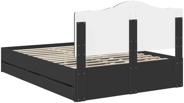 vidaXL Bettrahmen mit Schubladen Schwarz 150 x 200 cm Ingenieurs Holz 3413402 Bild 10