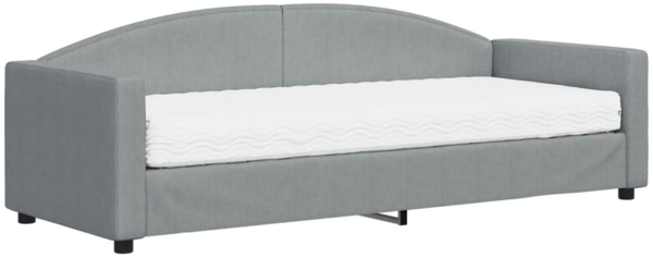vidaXL Tagesbett mit Matratze Hellgrau 80x200 cm Stoff 3197165