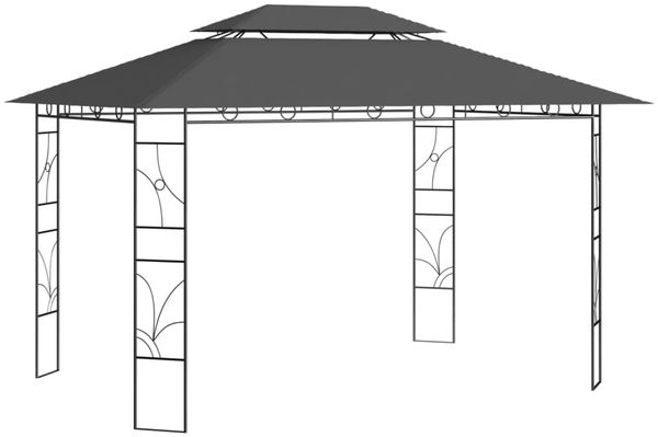 Gartenpavillon, Pavillon 4x3x2,7 m Anthrazit 160 g/m²