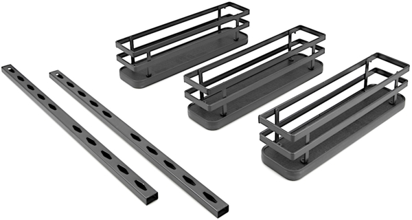 emuca Gewürzregal für Küchenzeile oder Oberschrank, Stahl anthrazitgrau / Gewürzkörbe