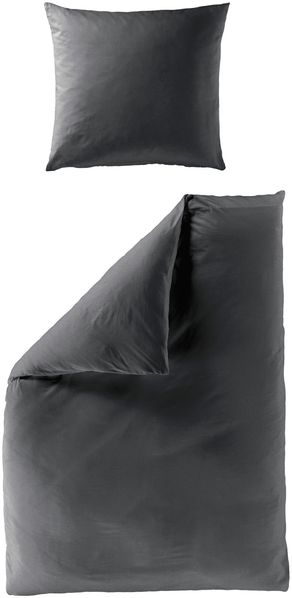 Bettwäsche Bierbaum Mako Satin 3899-12 grafit unifarben 135x200