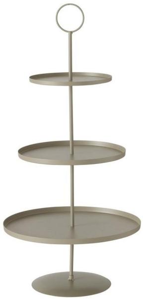 BOLTZE Dekoetagere Samona (1x Etagere, 1 St, 3 Etagen), Obst und Gebäck Metalletagere, Eisen, Beige, 60 x 30 cm