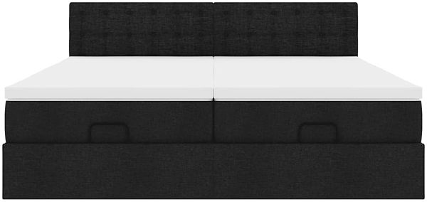 vidaXL Ottoman-Bett mit Matratzen Schwarz 200x200 cm Stoff 3312045 Bild 7