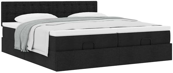 vidaXL Ottoman-Bett mit Matratzen Schwarz 200x200 cm Stoff 3312045 Bild 5