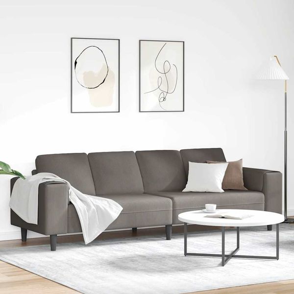 vidaXL Stoffsofa mit Kissen, Cord hellgrau