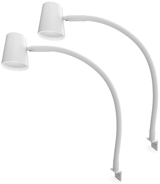 kalb Bettleuchte LED Leseleuchte weiß, flexibler Leuchten-Hals, dimmbar, 2er Set