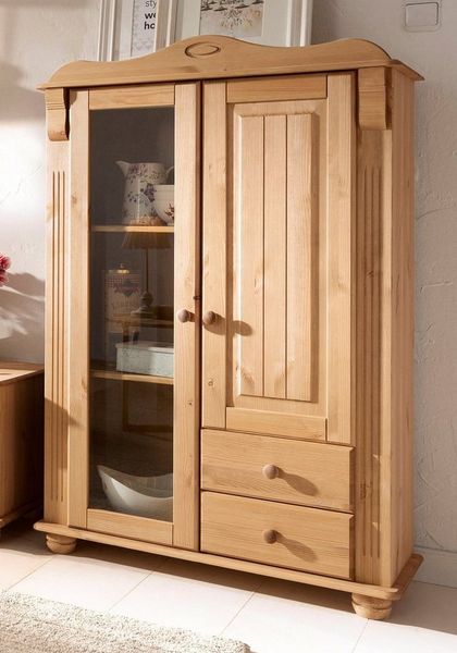 Home affaire Highboard Adele, Stauraumschrank, 2-türig, Höhe 135 cm, aus massiver Kiefer, FSC®