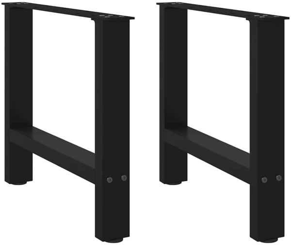vidaXL Couchtischbeine Schwarz 2 Stk. 50x(42-43) cm Stahl 4013280