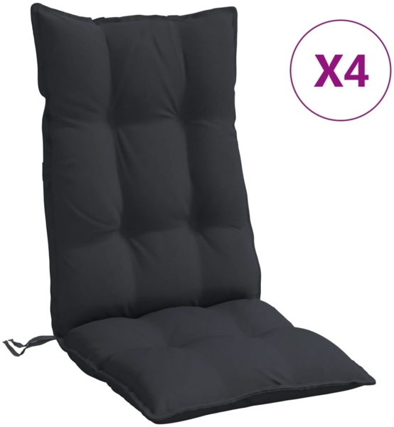 vidaXL Hochlehner-Auflagen 4 Stk. Schwarz Oxford-Gewebe 377624