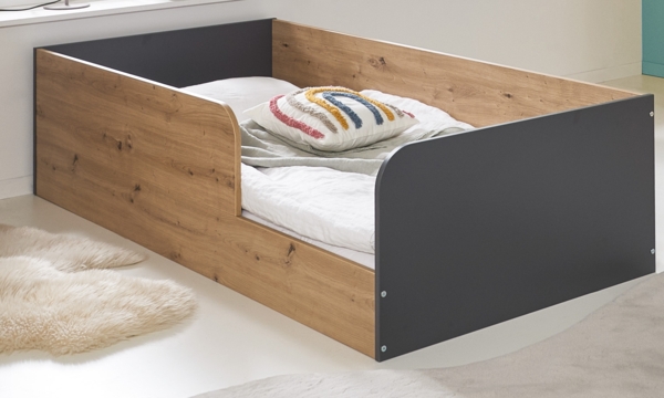 Bodenbett »Alessio« 90 x 200 cm, Anthrazit / Artisan Oak, (B/H/T): 204 x 50 x 94 cm, Arthur Berndt