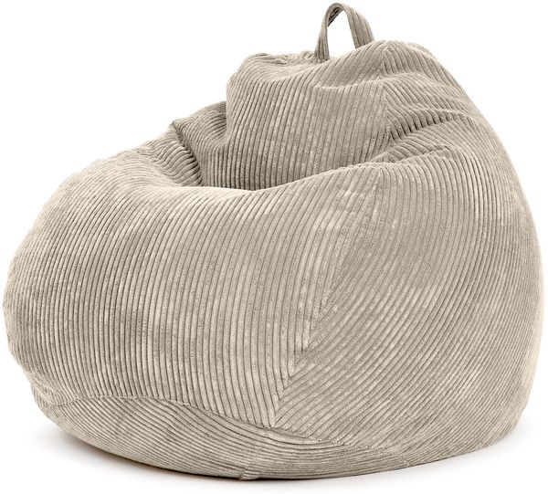Green Bean® Indoor Sitzsack waschbar, EPS-Perlen Füllung / Cordstoff beige, 90x110 cm