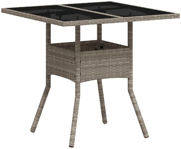 vidaXL 3-tlg. Garten-Essgruppe mit Kissen Hellgrau Poly Rattan Glas 3278611 Bild 4