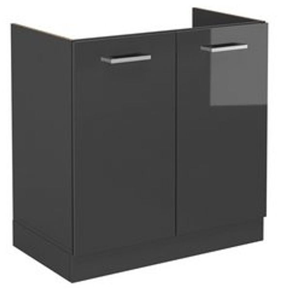 Spülenunterschrank R-Line Anthrazit Hochglanz 80 cm ohne Arbeitsplatte Vicco Bild 6