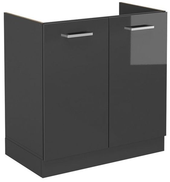 Spülenunterschrank R-Line Anthrazit Hochglanz 80 cm ohne Arbeitsplatte Vicco Bild 4