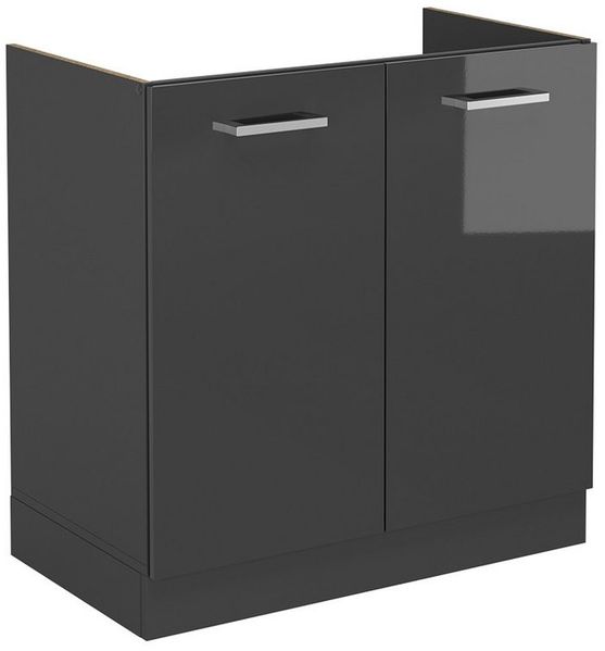 Spülenunterschrank R-Line Anthrazit Hochglanz 80 cm ohne Arbeitsplatte Vicco Bild 5