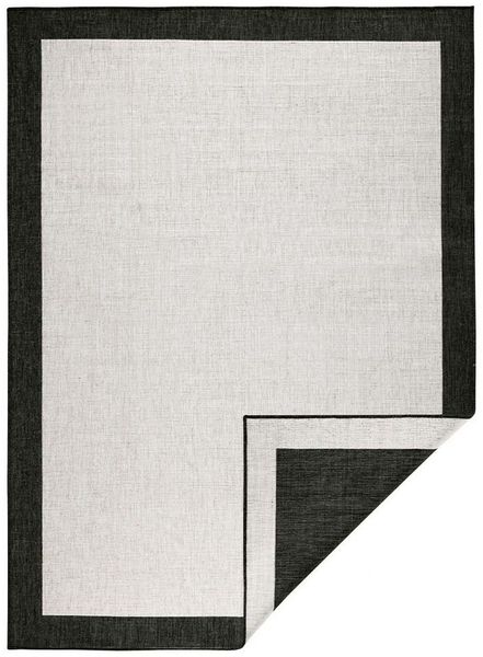 NORTHRUGS Teppich In- & Outdoor Wendeteppich Panama Creme Schwarz, rechteckig, Höhe: 5 mm