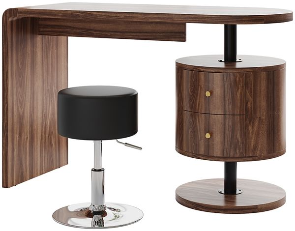 Schminktisch Lara Eiche rustikal 120 cm mit Hocker Vicco