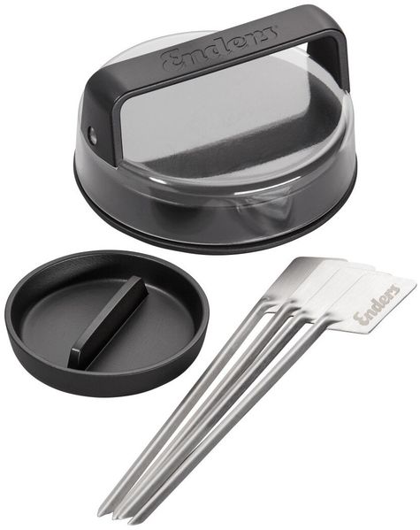 Premium Burger Set Edelstahl Kunststoff schwarz