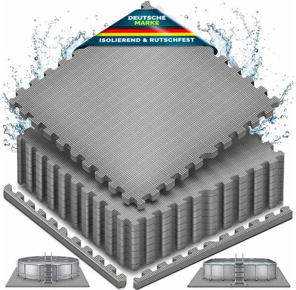 tillvex Pool-Bodenschutzfliese tillvex® Poolbodenmatten Matten für Pool Bodenschutzmatte Bodenmatte, Poolunterlage Bodenschutz Matten wärmeisolierend Untergrund, 24-St, Planschbecken & Whirlpool Poolmatte Bodenmatte Outdoor, Pool Bodenschutzmatte Set 6...