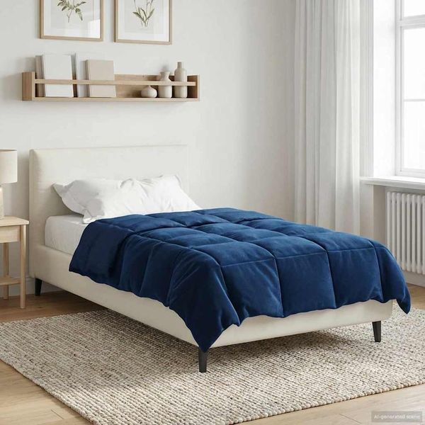 vidaXL Ganzjahresbettdecke Dunkelblau 135 x 220 cm Mikrofaser 42026054