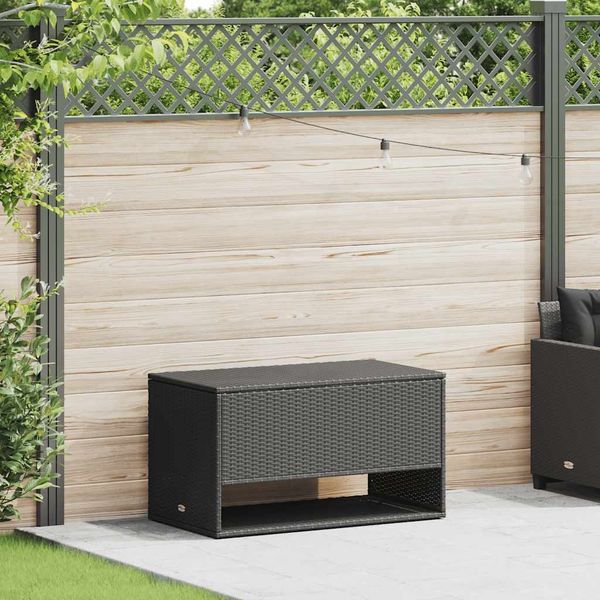 vidaXL Outdoor-Kissenbox Schwarz 100x55x55,5 cm Poly Rattan 4104141