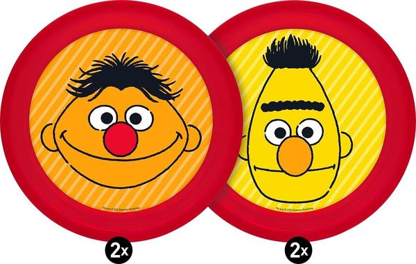 Geda Labels GmbH Frühstücksteller Teller Sesamstraße 4er Set 21cm PP, (4 St), Melamin