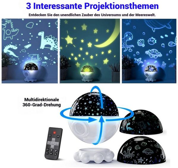 VIVIHEYDAY LED-Sternenhimmel Sternenhimmel Projektor Kinder, Rotierendes LED Sternenlicht Lampe, Nachtlicht Baby mit Timer 17 Lichteffekte Galaxy Projector, für Geburtstage und Kinderzimmer Dekoration Bild 3