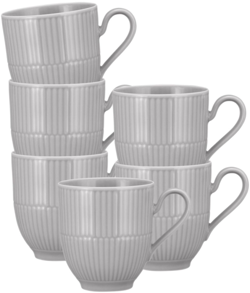 Seltmann Weiden Amina Henkelbecher 0,36 l 6er Set Silbergrau