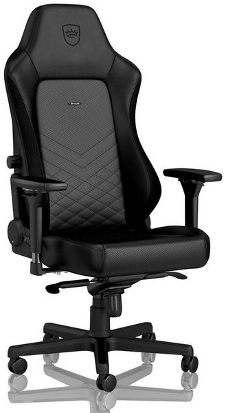 Noblechairs Hero - Gepolsterter Sitz - Gepolsterte Rückenlehne - Schwarz - Schwarz - Kunstleder - Kunstleder