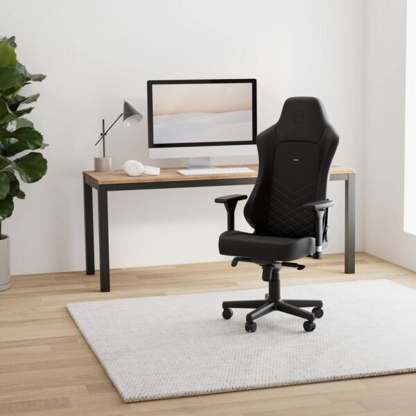 Noblechairs Hero - Gepolsterter Sitz - Gepolsterte Rückenlehne - Schwarz - Schwarz - Kunstleder - Kunstleder
