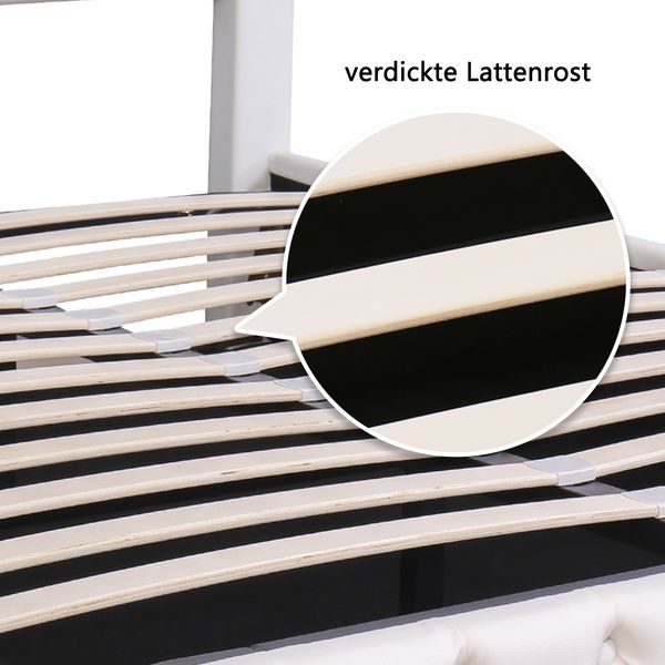 Polsterbett 160x200 cm aus PU mit Stauraum und LED-Beleuchtung – klassischer Chic und praktischer Bettkasten Bild 8