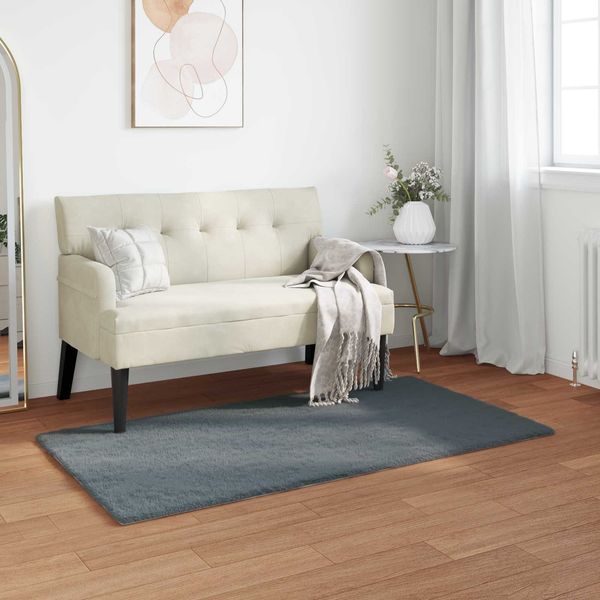vidaXL Rutschfester Teppich aus Kunstkaninchenfell OLITE Anthrazit 42021764