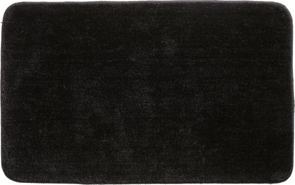 spirella® Badevorleger, Badeteppich "Rosario" black, schwarz 50x80cm, waschbar, Anti-Rutsch, 100% Microfaser