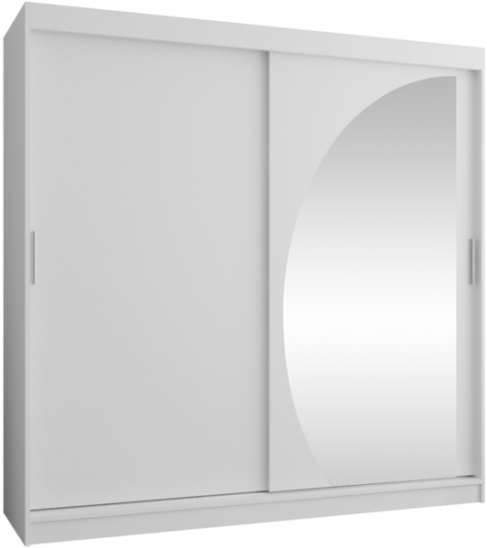 Kleiderschrank Waluri 200 cm (Farbe: Weiß, mit vier Schubladen)